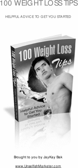 Product picture 100 tips to weight loss